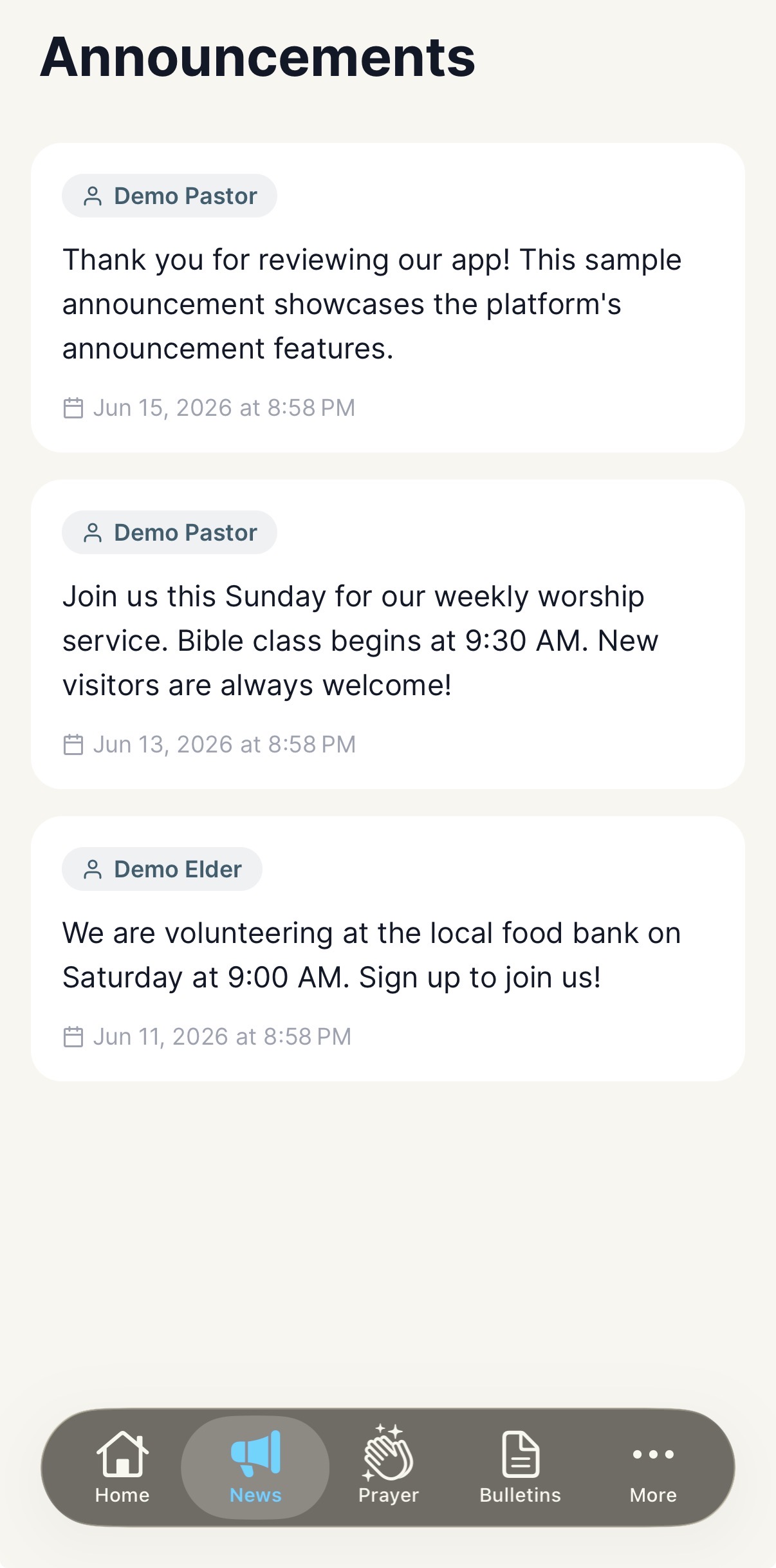 Announcements